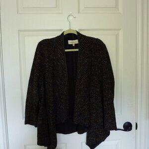 Danielrainn Tweed Leather-trimmed Jacket with Shawl Collar 2X